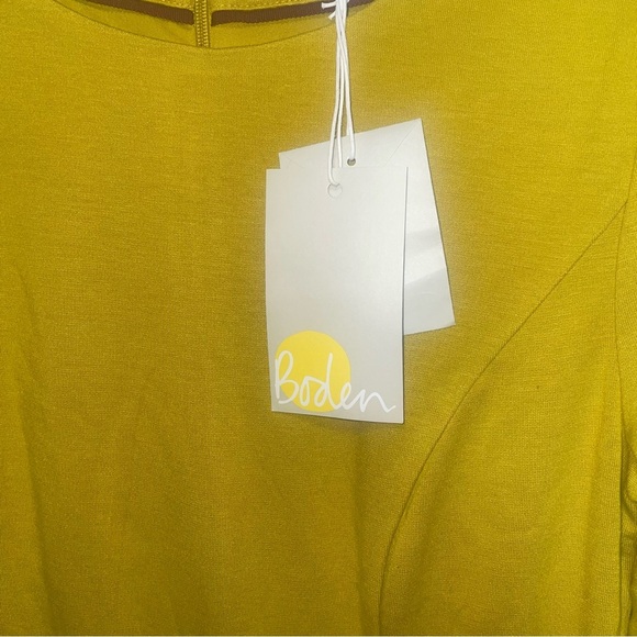 Boden Alexis Jersey Mustard Yellow Knee Length Dress 6P - Picture 4 of 11